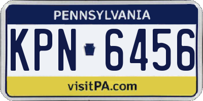 PA license plate KPN6456