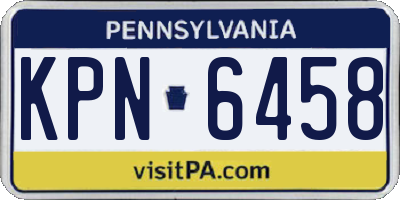 PA license plate KPN6458