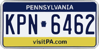 PA license plate KPN6462