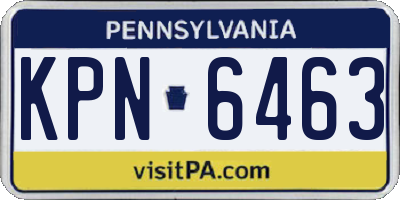 PA license plate KPN6463