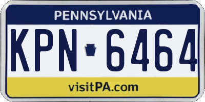 PA license plate KPN6464