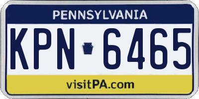 PA license plate KPN6465