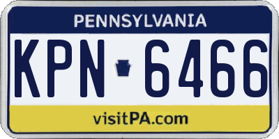 PA license plate KPN6466