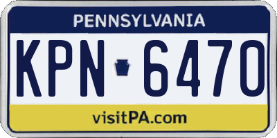 PA license plate KPN6470