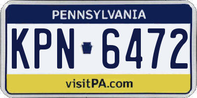 PA license plate KPN6472