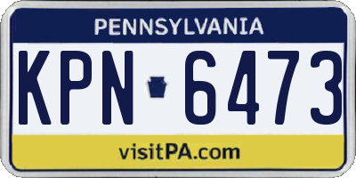 PA license plate KPN6473