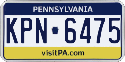 PA license plate KPN6475