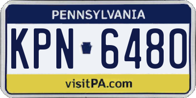 PA license plate KPN6480