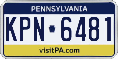 PA license plate KPN6481