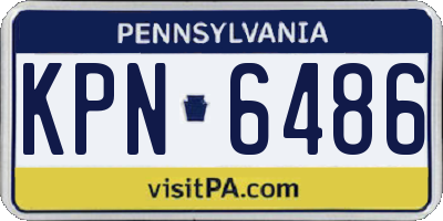 PA license plate KPN6486