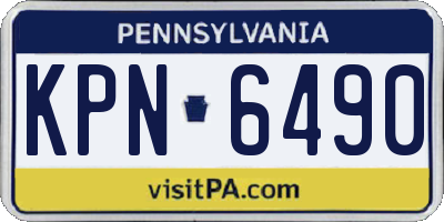 PA license plate KPN6490
