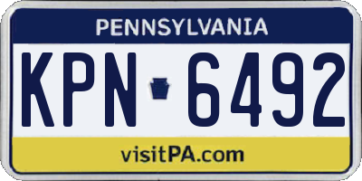 PA license plate KPN6492