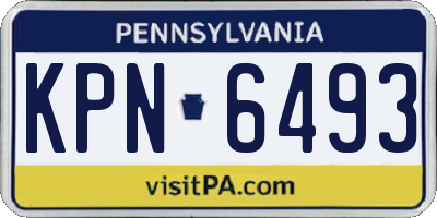 PA license plate KPN6493