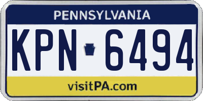 PA license plate KPN6494