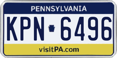 PA license plate KPN6496