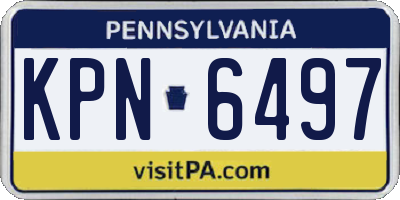PA license plate KPN6497