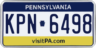 PA license plate KPN6498