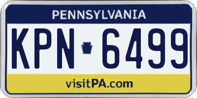 PA license plate KPN6499