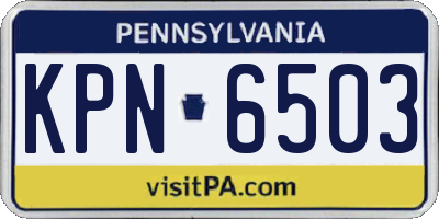 PA license plate KPN6503