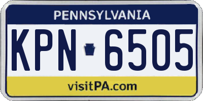 PA license plate KPN6505