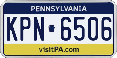 PA license plate KPN6506