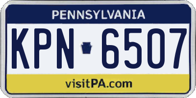 PA license plate KPN6507