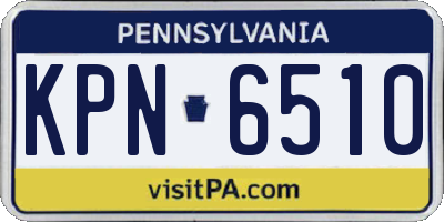 PA license plate KPN6510
