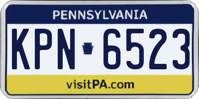 PA license plate KPN6523