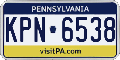 PA license plate KPN6538