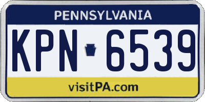 PA license plate KPN6539
