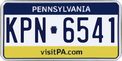PA license plate KPN6541