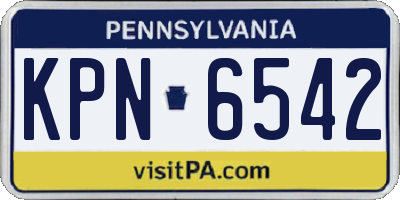 PA license plate KPN6542