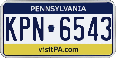 PA license plate KPN6543