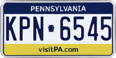 PA license plate KPN6545