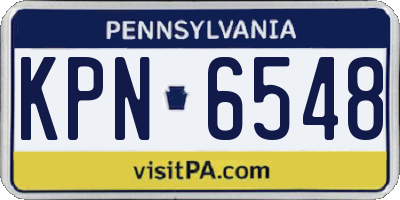 PA license plate KPN6548