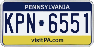 PA license plate KPN6551