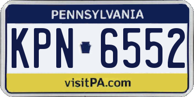 PA license plate KPN6552