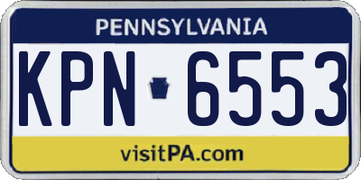 PA license plate KPN6553