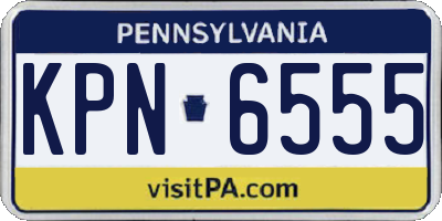 PA license plate KPN6555