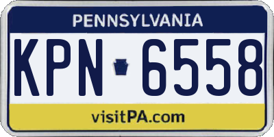 PA license plate KPN6558
