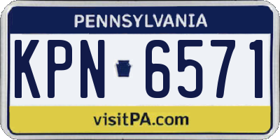 PA license plate KPN6571