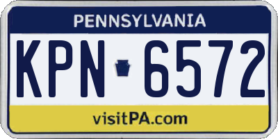 PA license plate KPN6572