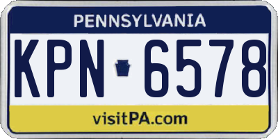 PA license plate KPN6578