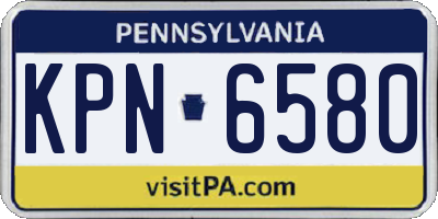 PA license plate KPN6580