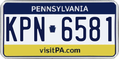 PA license plate KPN6581