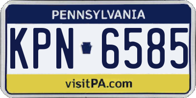 PA license plate KPN6585