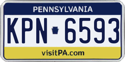 PA license plate KPN6593