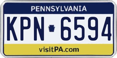 PA license plate KPN6594