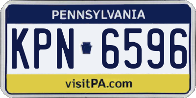 PA license plate KPN6596