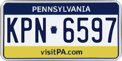 PA license plate KPN6597